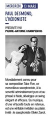 Paul Desmond, l'hedoniste - Salon Mauduit