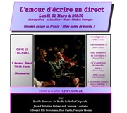 L'amour d'écrire en direct Thtre Lepic Affiche