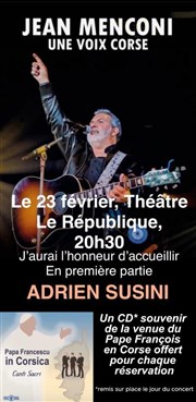 Jean Menconi : Une voix corse Le Rpublique - Grande Salle Affiche