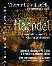 Haendel | 50ème Anniversaire Choeur La Villanelle Eglise Notre Dame de Bon-Secours Affiche