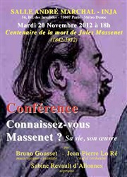 Conférence-récital : Connaissez-vous massenet ? Salle Andr Marchal - INJA Affiche