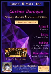 Carême Baroque : Tallis / Schütz / Buxtehude / Allegri Eglise Sainte Marie des Batignolles Affiche